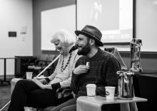 Photo of Dr. Georgina Kleege and Carmen Papalia